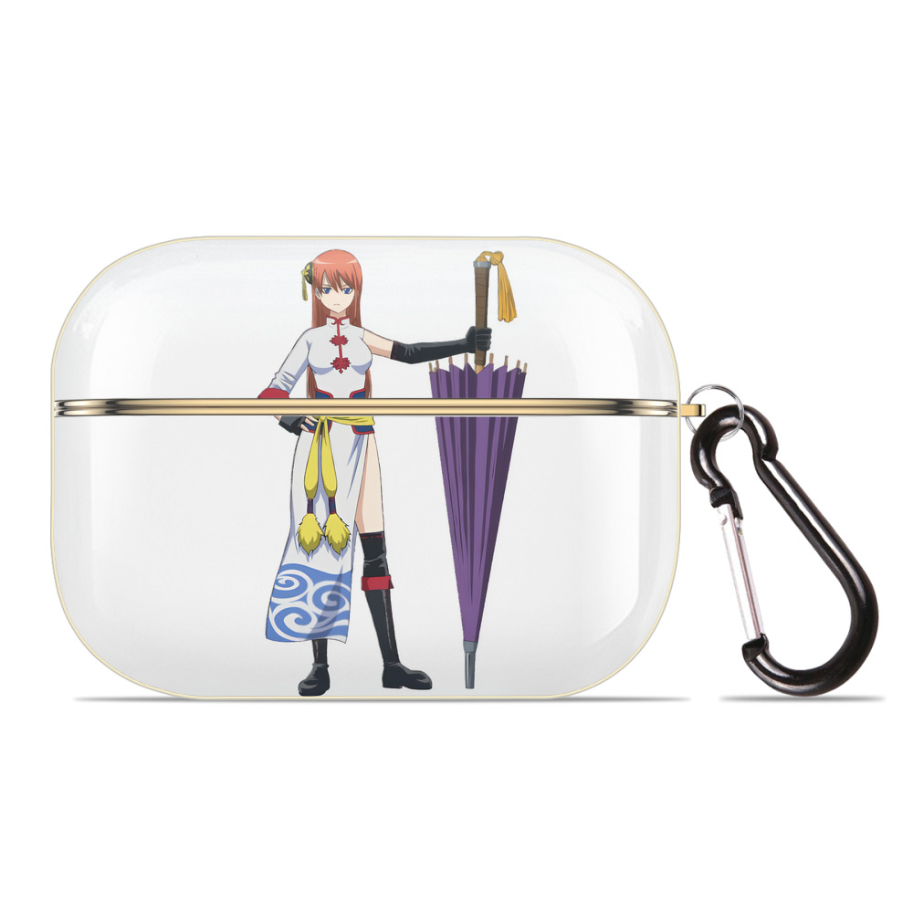 （画像用） ぎんたま 坂田銀時（さかたぎんとき） 神楽 志村新八（しむら しんぱち） GINTAMA Sakata Gintoki Kagura Shimura Shinpachi 【AirPods Pro用】ハードシェル保護ケース｜耐衝撃・防指紋・カラビナ付き商品仕様