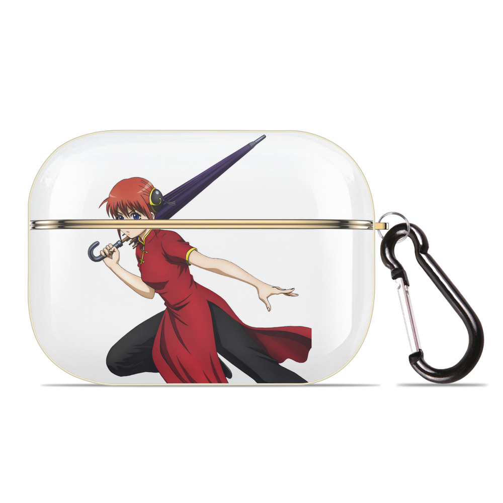（画像用） ぎんたま 坂田銀時（さかたぎんとき） 神楽 志村新八（しむら しんぱち） GINTAMA Sakata Gintoki Kagura Shimura Shinpachi 【AirPods Pro用】ハードシェル保護ケース｜耐衝撃・防指紋・カラビナ付き商品仕様