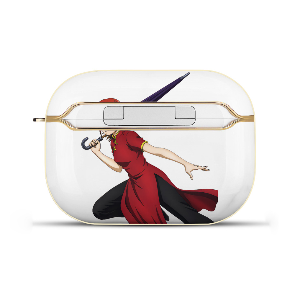 （画像用） ぎんたま 坂田銀時（さかたぎんとき） 神楽 志村新八（しむら しんぱち） GINTAMA Sakata Gintoki Kagura Shimura Shinpachi 【AirPods Pro用】ハードシェル保護ケース｜耐衝撃・防指紋・カラビナ付き商品仕様