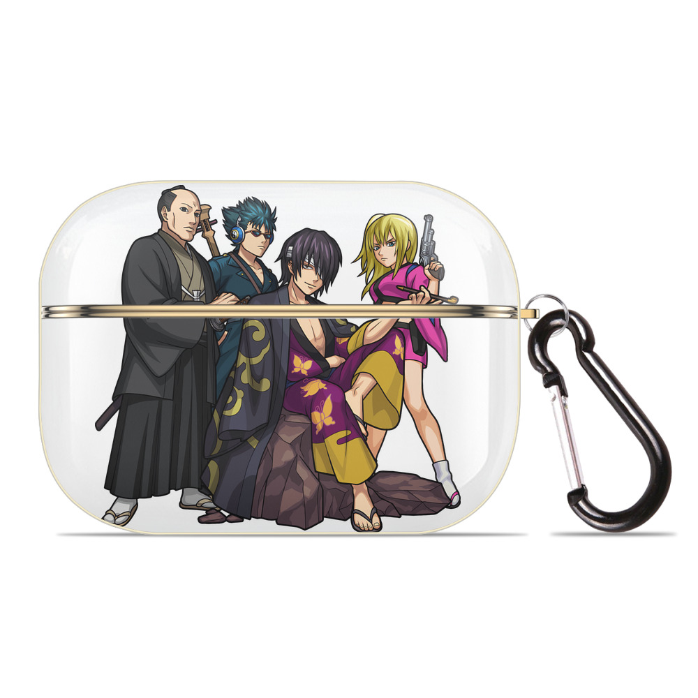 （画像用） ぎんたま 坂田銀時（さかたぎんとき） 神楽 志村新八（しむら しんぱち） GINTAMA Sakata Gintoki Kagura Shimura Shinpachi 【AirPods Pro用】ハードシェル保護ケース｜耐衝撃・防指紋・カラビナ付き商品仕様