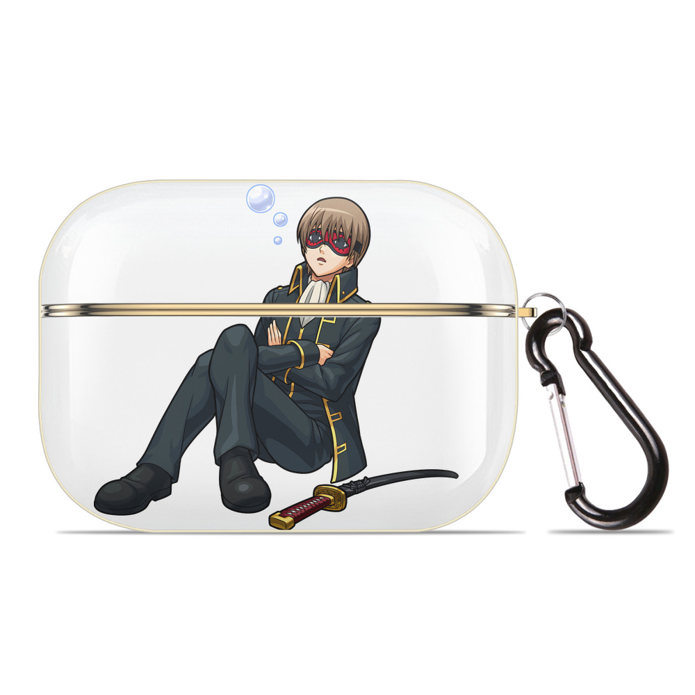 （画像用） ぎんたま 坂田銀時（さかたぎんとき） 神楽 志村新八（しむら しんぱち） GINTAMA Sakata Gintoki Kagura Shimura Shinpachi 【AirPods Pro用】ハードシェル保護ケース｜耐衝撃・防指紋・カラビナ付き商品仕様