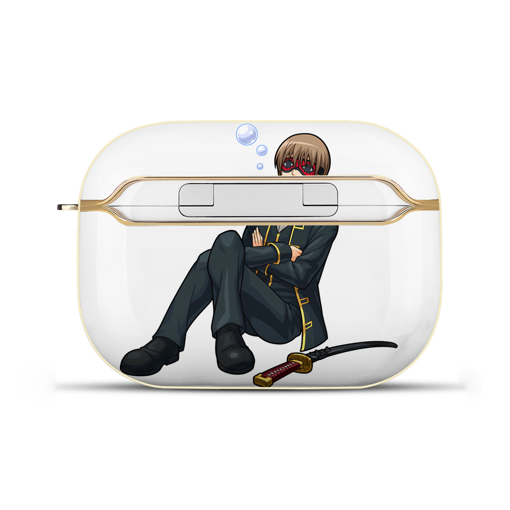 （画像用） ぎんたま 坂田銀時（さかたぎんとき） 神楽 志村新八（しむら しんぱち） GINTAMA Sakata Gintoki Kagura Shimura Shinpachi 【AirPods Pro用】ハードシェル保護ケース｜耐衝撃・防指紋・カラビナ付き商品仕様