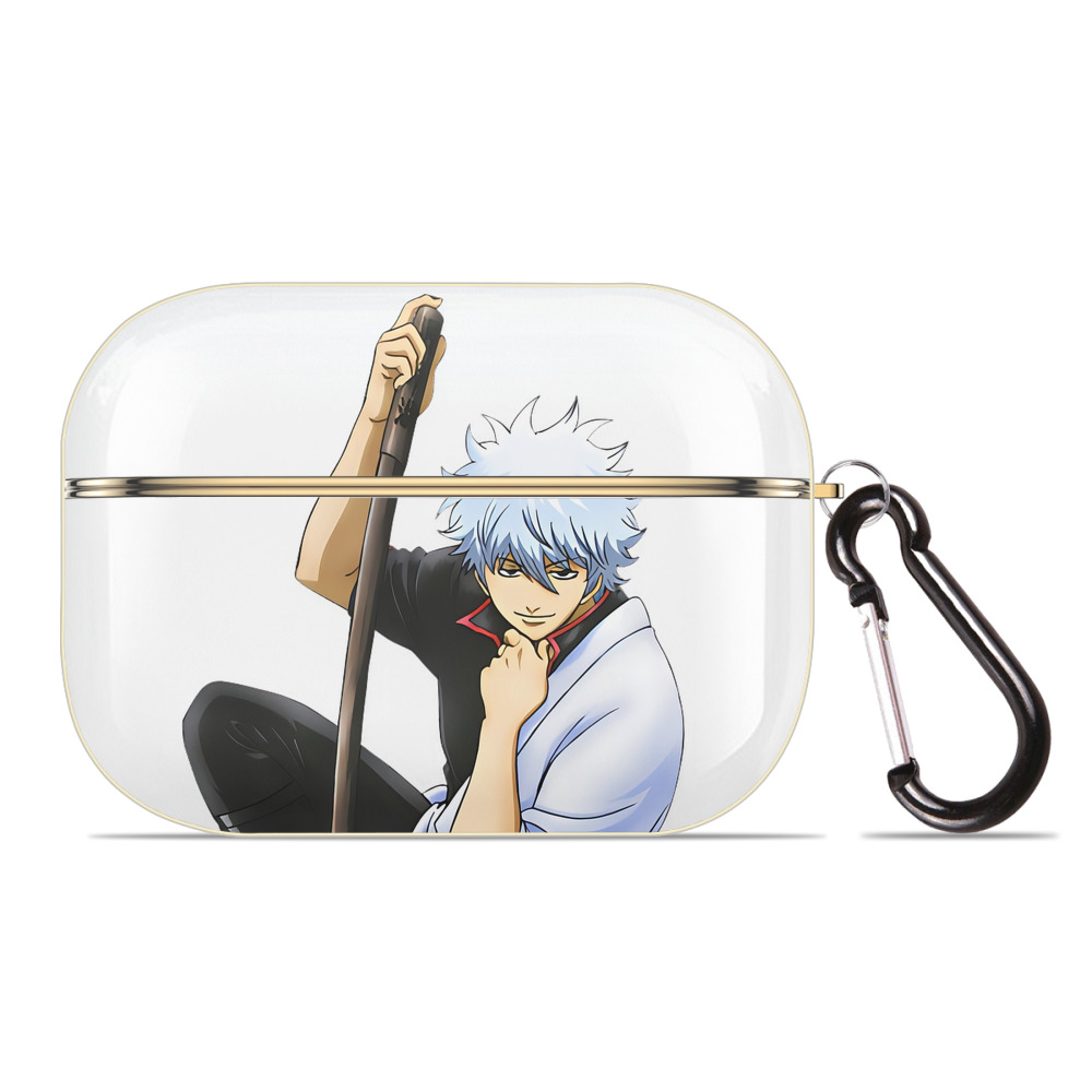 （画像用） ぎんたま 坂田銀時（さかたぎんとき） 神楽 志村新八（しむら しんぱち） GINTAMA Sakata Gintoki Kagura Shimura Shinpachi 【AirPods Pro用】ハードシェル保護ケース｜耐衝撃・防指紋・カラビナ付き商品仕様