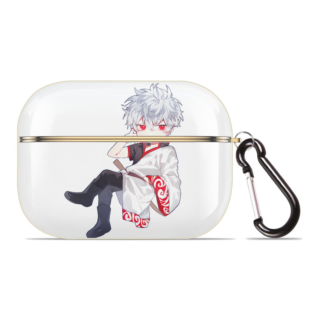 （画像用） ぎんたま 坂田銀時（さかたぎんとき） 神楽 志村新八（しむら しんぱち） GINTAMA Sakata Gintoki Kagura Shimura Shinpachi 【AirPods Pro用】ハードシェル保護ケース｜耐衝撃・防指紋・カラビナ付き商品仕様