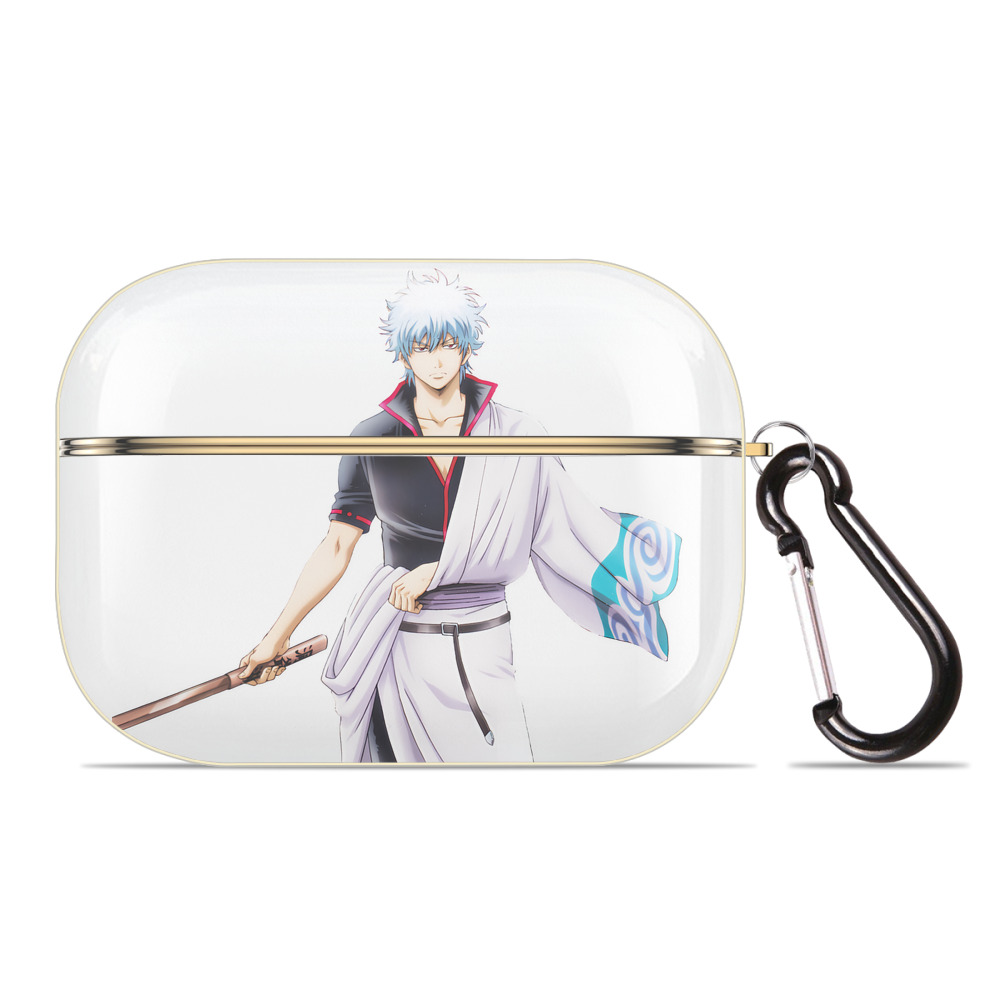 （画像用） ぎんたま 坂田銀時（さかたぎんとき） 神楽 志村新八（しむら しんぱち） GINTAMA Sakata Gintoki Kagura Shimura Shinpachi 【AirPods Pro用】ハードシェル保護ケース｜耐衝撃・防指紋・カラビナ付き商品仕様