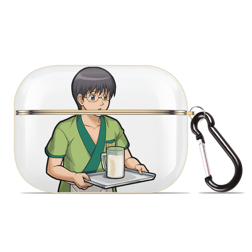 （画像用） ぎんたま 坂田銀時（さかたぎんとき） 神楽 志村新八（しむら しんぱち） GINTAMA Sakata Gintoki Kagura Shimura Shinpachi 【AirPods Pro用】ハードシェル保護ケース｜耐衝撃・防指紋・カラビナ付き商品仕様