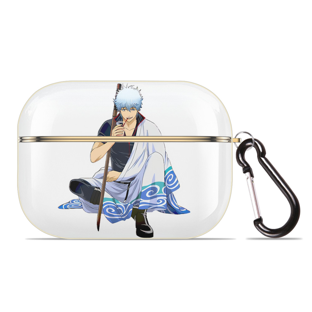 （画像用） ぎんたま 坂田銀時（さかたぎんとき） 神楽 志村新八（しむら しんぱち） GINTAMA Sakata Gintoki Kagura Shimura Shinpachi 【AirPods Pro用】ハードシェル保護ケース｜耐衝撃・防指紋・カラビナ付き商品仕様