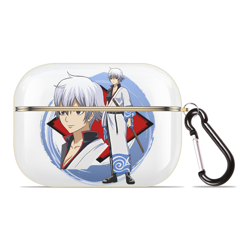 （画像用） ぎんたま 坂田銀時（さかたぎんとき） 神楽 志村新八（しむら しんぱち） GINTAMA Sakata Gintoki Kagura Shimura Shinpachi 【AirPods Pro用】ハードシェル保護ケース｜耐衝撃・防指紋・カラビナ付き商品仕様