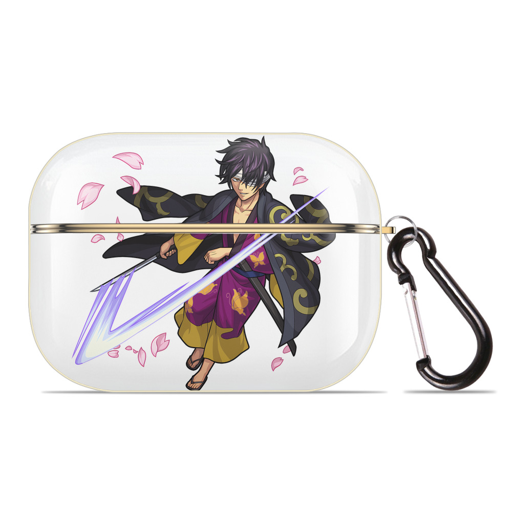 （画像用） ぎんたま 坂田銀時（さかたぎんとき） 神楽 志村新八（しむら しんぱち） GINTAMA Sakata Gintoki Kagura Shimura Shinpachi 【AirPods Pro用】ハードシェル保護ケース｜耐衝撃・防指紋・カラビナ付き商品仕様