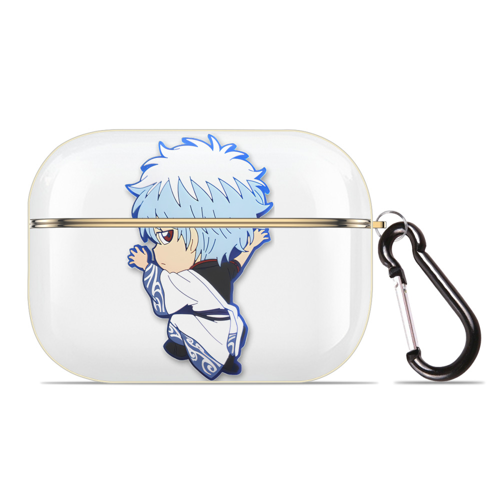 （画像用） ぎんたま 坂田銀時（さかたぎんとき） 神楽 志村新八（しむら しんぱち） GINTAMA Sakata Gintoki Kagura Shimura Shinpachi 【AirPods Pro用】ハードシェル保護ケース｜耐衝撃・防指紋・カラビナ付き商品仕様