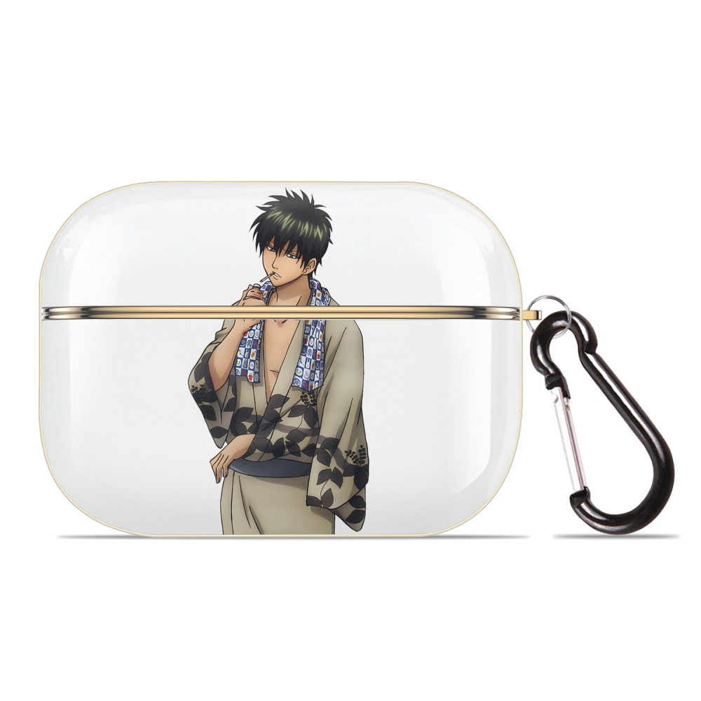 （画像用） ぎんたま 坂田銀時（さかたぎんとき） 神楽 志村新八（しむら しんぱち） GINTAMA Sakata Gintoki Kagura Shimura Shinpachi 【AirPods Pro用】ハードシェル保護ケース｜耐衝撃・防指紋・カラビナ付き商品仕様