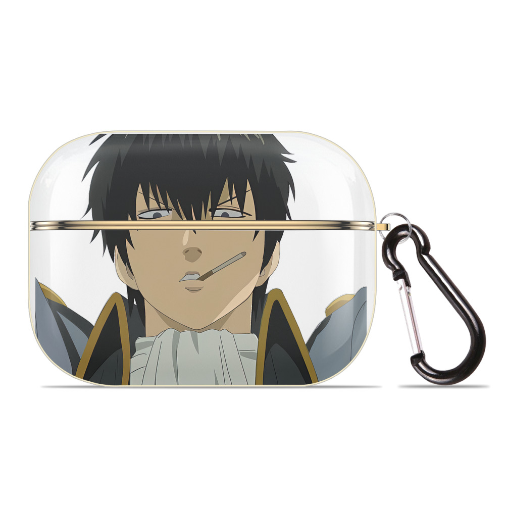（画像用） ぎんたま 坂田銀時（さかたぎんとき） 神楽 志村新八（しむら しんぱち） GINTAMA Sakata Gintoki Kagura Shimura Shinpachi 【AirPods Pro用】ハードシェル保護ケース｜耐衝撃・防指紋・カラビナ付き商品仕様
