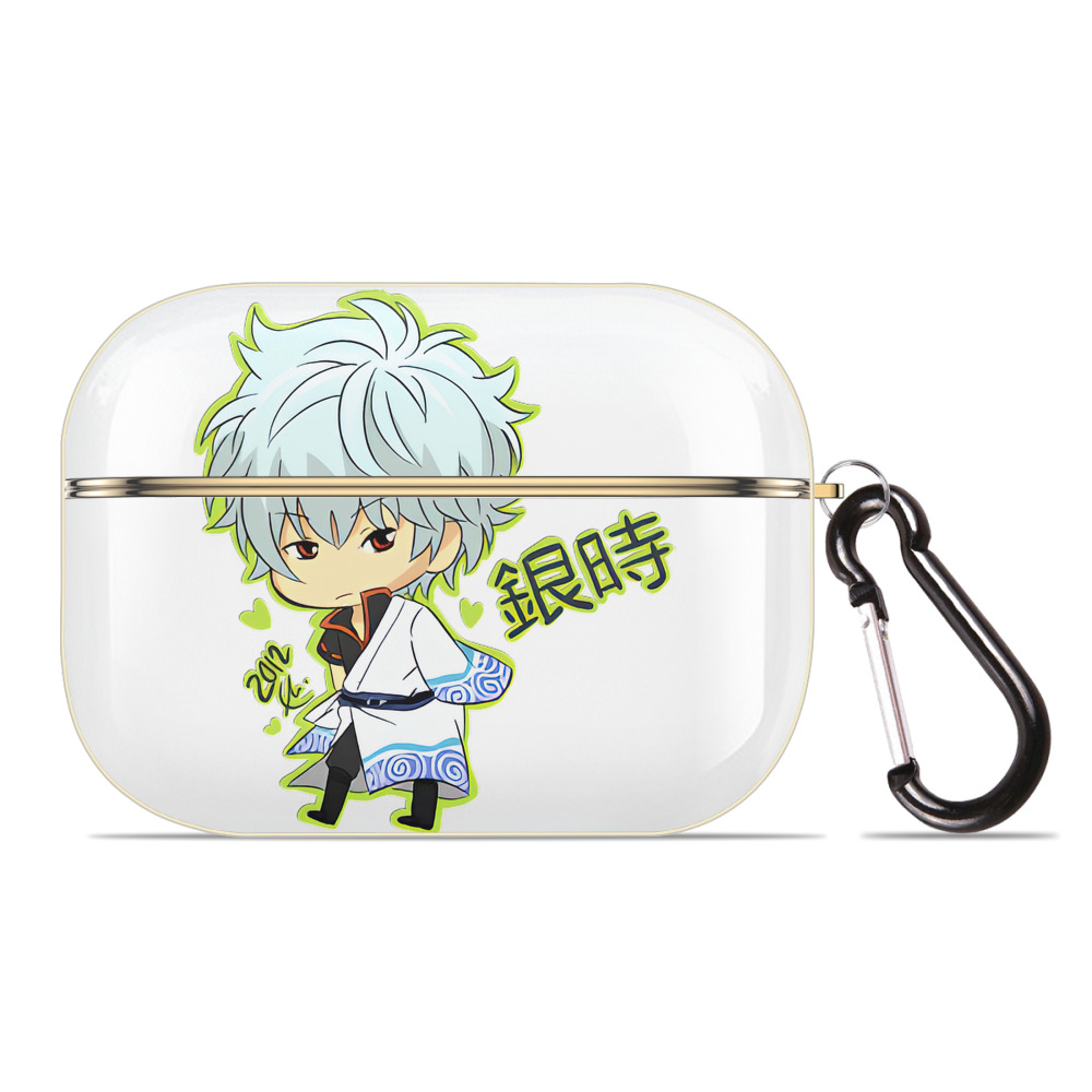 （画像用） ぎんたま 坂田銀時（さかたぎんとき） 神楽 志村新八（しむら しんぱち） GINTAMA Sakata Gintoki Kagura Shimura Shinpachi 【AirPods Pro用】ハードシェル保護ケース｜耐衝撃・防指紋・カラビナ付き商品仕様