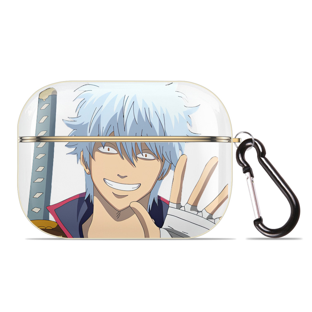 （画像用） ぎんたま 坂田銀時（さかたぎんとき） 神楽 志村新八（しむら しんぱち） GINTAMA Sakata Gintoki Kagura Shimura Shinpachi 【AirPods Pro用】ハードシェル保護ケース｜耐衝撃・防指紋・カラビナ付き商品仕様