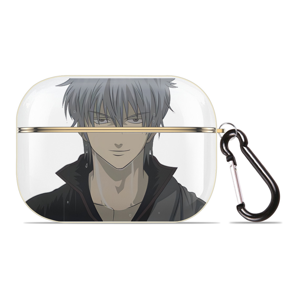 （画像用） ぎんたま 坂田銀時（さかたぎんとき） 神楽 志村新八（しむら しんぱち） GINTAMA Sakata Gintoki Kagura Shimura Shinpachi 【AirPods Pro用】ハードシェル保護ケース｜耐衝撃・防指紋・カラビナ付き商品仕様