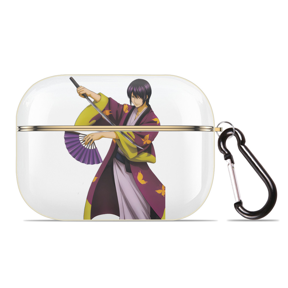 （画像用） ぎんたま 坂田銀時（さかたぎんとき） 神楽 志村新八（しむら しんぱち） GINTAMA Sakata Gintoki Kagura Shimura Shinpachi 【AirPods Pro用】ハードシェル保護ケース｜耐衝撃・防指紋・カラビナ付き商品仕様