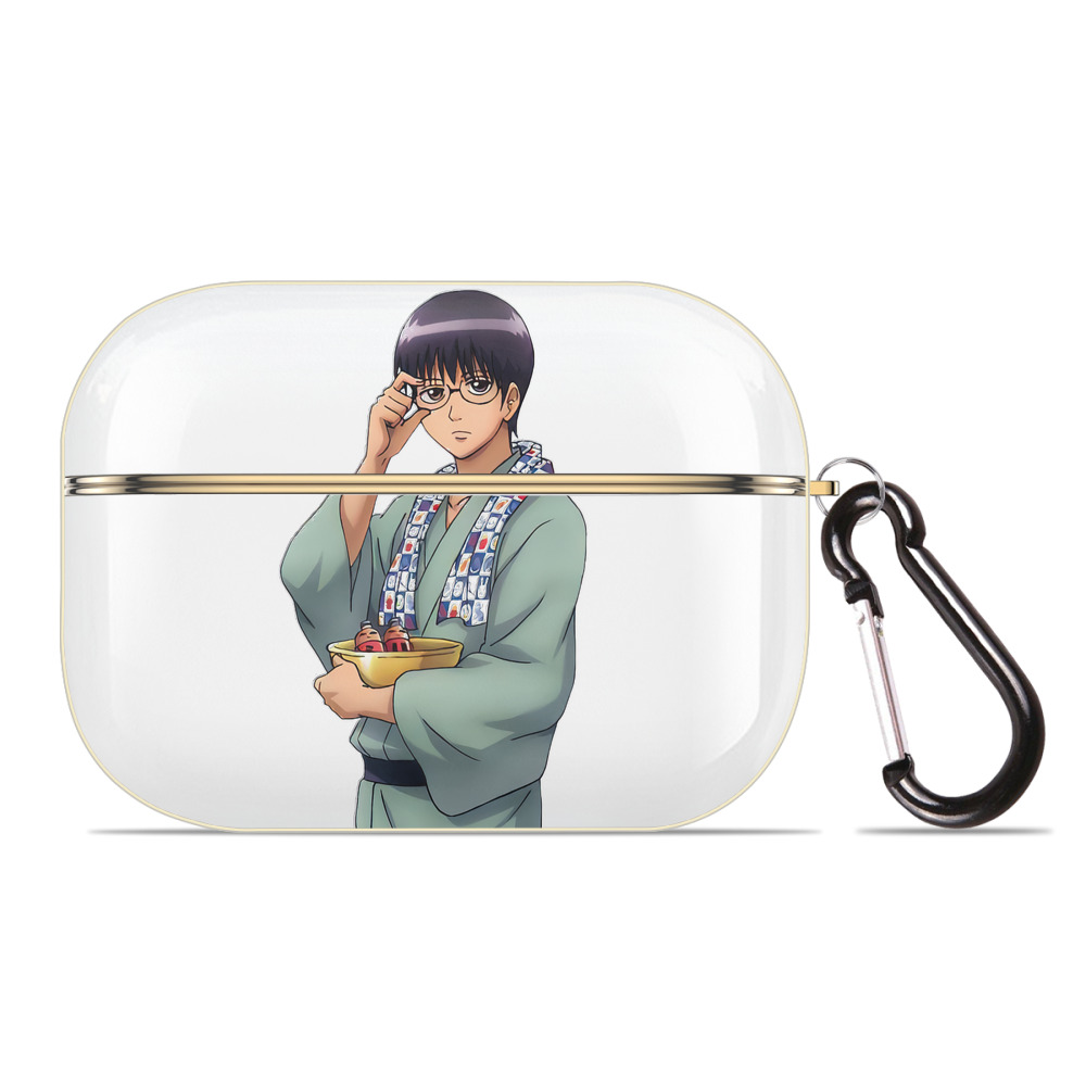 （画像用） ぎんたま 坂田銀時（さかたぎんとき） 神楽 志村新八（しむら しんぱち） GINTAMA Sakata Gintoki Kagura Shimura Shinpachi 【AirPods Pro用】ハードシェル保護ケース｜耐衝撃・防指紋・カラビナ付き商品仕様