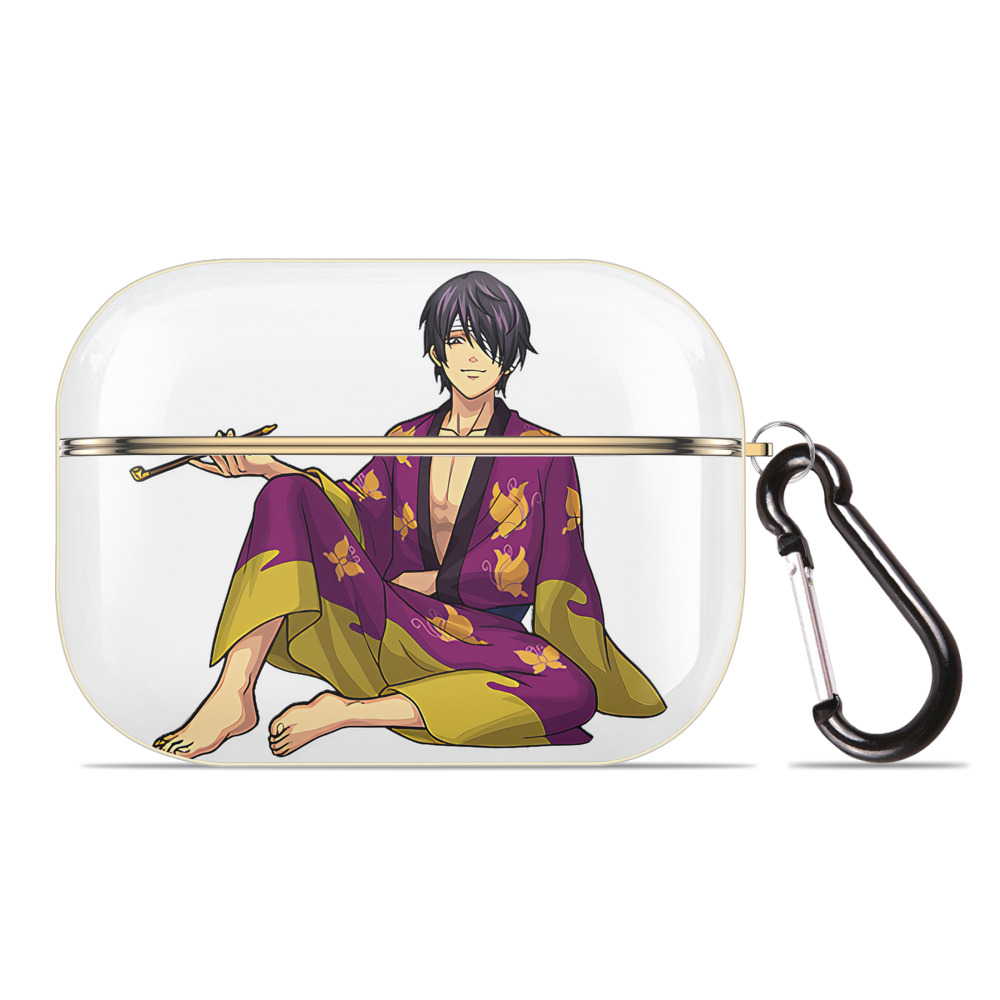 （画像用） ぎんたま 坂田銀時（さかたぎんとき） 神楽 志村新八（しむら しんぱち） GINTAMA Sakata Gintoki Kagura Shimura Shinpachi 【AirPods Pro用】ハードシェル保護ケース｜耐衝撃・防指紋・カラビナ付き商品仕様