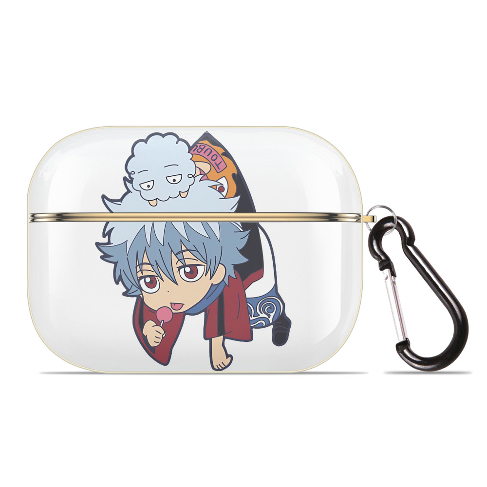 （画像用） ぎんたま 坂田銀時（さかたぎんとき） 神楽 志村新八（しむら しんぱち） GINTAMA Sakata Gintoki Kagura Shimura Shinpachi 【AirPods Pro用】ハードシェル保護ケース｜耐衝撃・防指紋・カラビナ付き商品仕様