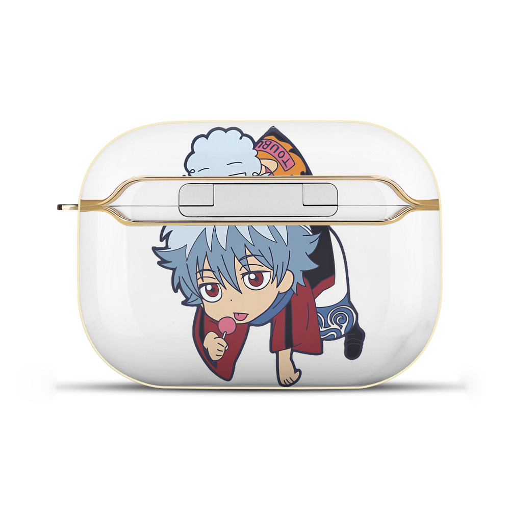 （画像用） ぎんたま 坂田銀時（さかたぎんとき） 神楽 志村新八（しむら しんぱち） GINTAMA Sakata Gintoki Kagura Shimura Shinpachi 【AirPods Pro用】ハードシェル保護ケース｜耐衝撃・防指紋・カラビナ付き商品仕様