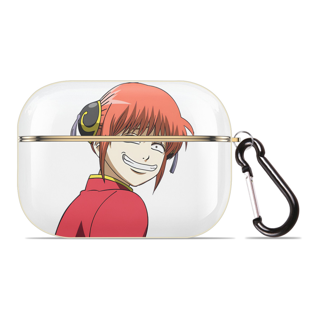 （画像用） ぎんたま 坂田銀時（さかたぎんとき） 神楽 志村新八（しむら しんぱち） GINTAMA Sakata Gintoki Kagura Shimura Shinpachi 【AirPods Pro用】ハードシェル保護ケース｜耐衝撃・防指紋・カラビナ付き商品仕様