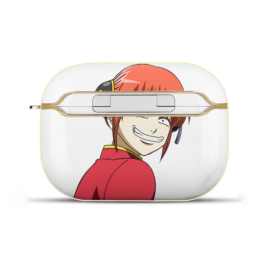 （画像用） ぎんたま 坂田銀時（さかたぎんとき） 神楽 志村新八（しむら しんぱち） GINTAMA Sakata Gintoki Kagura Shimura Shinpachi 【AirPods Pro用】ハードシェル保護ケース｜耐衝撃・防指紋・カラビナ付き商品仕様