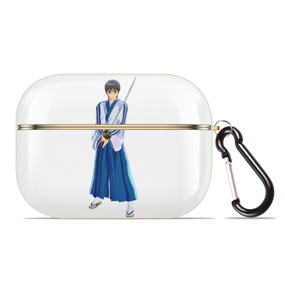 （画像用） ぎんたま 坂田銀時（さかたぎんとき） 神楽 志村新八（しむら しんぱち） GINTAMA Sakata Gintoki Kagura Shimura Shinpachi 【AirPods Pro用】ハードシェル保護ケース｜耐衝撃・防指紋・カラビナ付き商品仕様