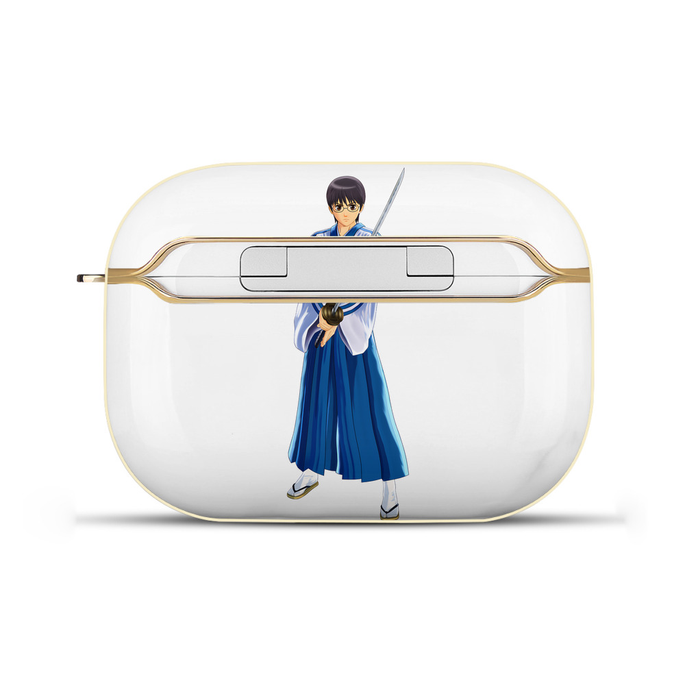 （画像用） ぎんたま 坂田銀時（さかたぎんとき） 神楽 志村新八（しむら しんぱち） GINTAMA Sakata Gintoki Kagura Shimura Shinpachi 【AirPods Pro用】ハードシェル保護ケース｜耐衝撃・防指紋・カラビナ付き商品仕様
