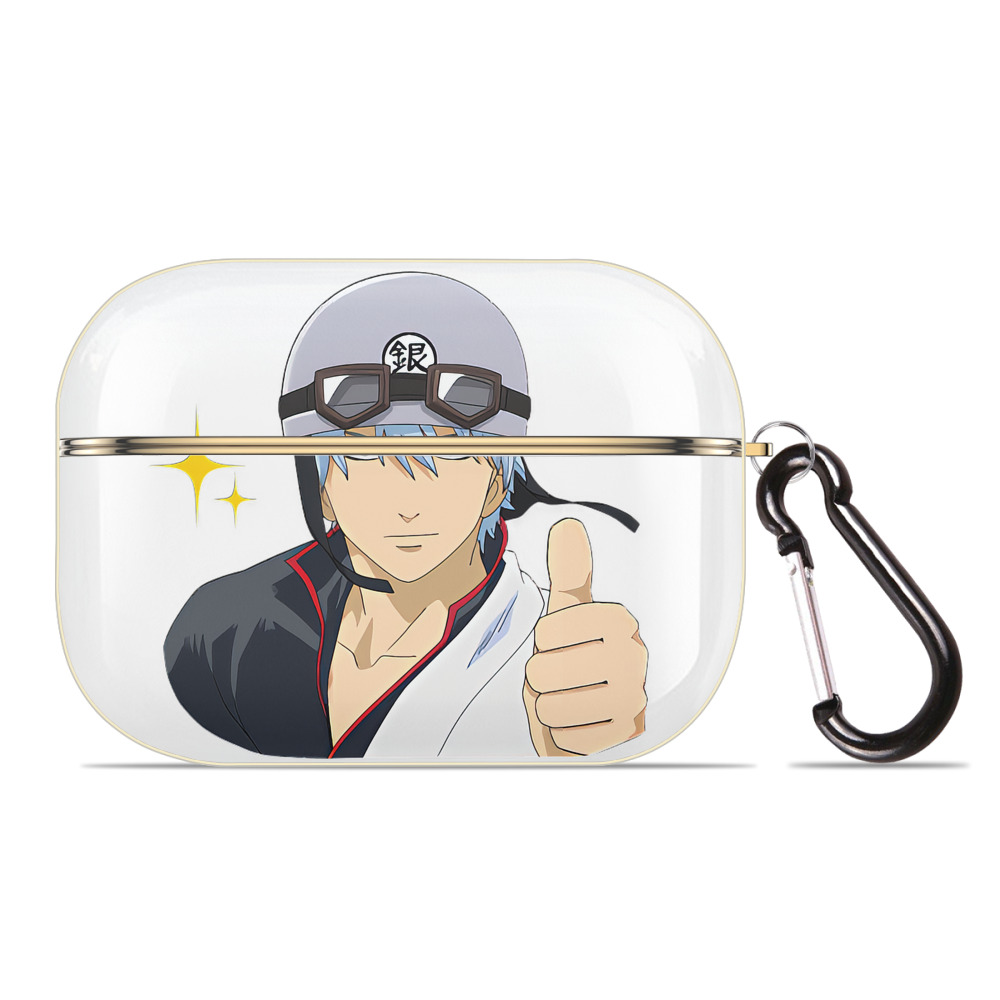 （画像用） ぎんたま 坂田銀時（さかたぎんとき） 神楽 志村新八（しむら しんぱち） GINTAMA Sakata Gintoki Kagura Shimura Shinpachi 【AirPods Pro用】ハードシェル保護ケース｜耐衝撃・防指紋・カラビナ付き商品仕様