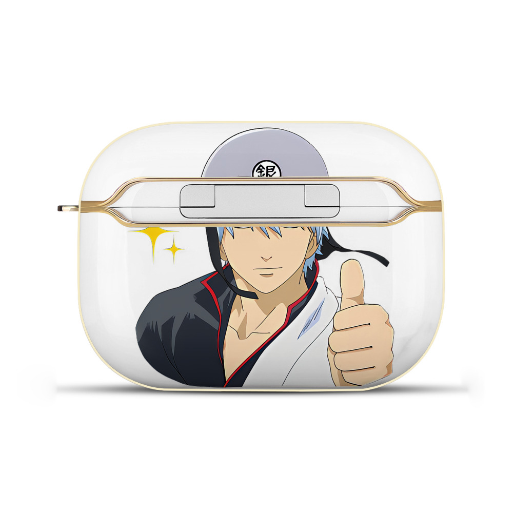 （画像用） ぎんたま 坂田銀時（さかたぎんとき） 神楽 志村新八（しむら しんぱち） GINTAMA Sakata Gintoki Kagura Shimura Shinpachi 【AirPods Pro用】ハードシェル保護ケース｜耐衝撃・防指紋・カラビナ付き商品仕様