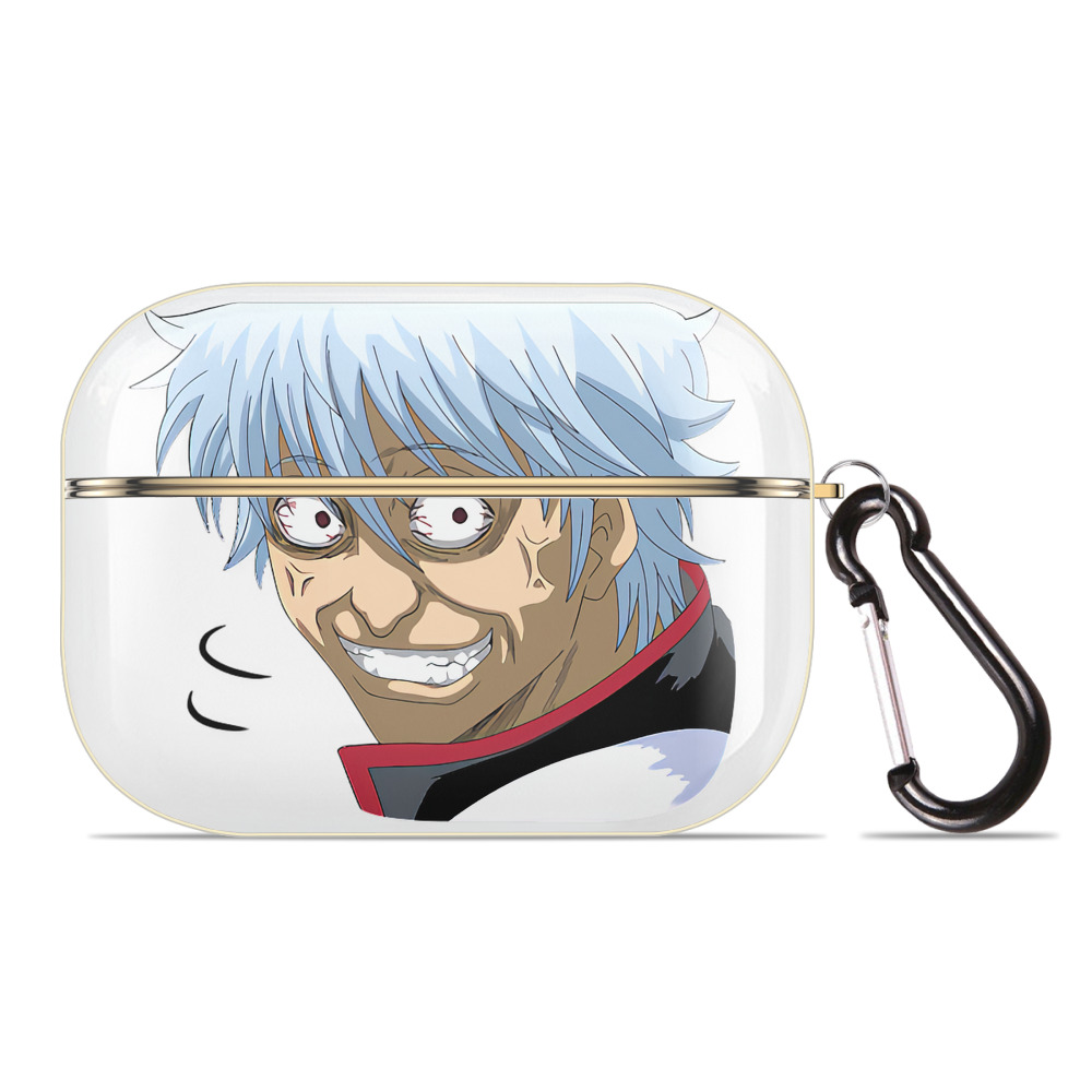 （画像用） ぎんたま 坂田銀時（さかたぎんとき） 神楽 志村新八（しむら しんぱち） GINTAMA Sakata Gintoki Kagura Shimura Shinpachi 【AirPods Pro用】ハードシェル保護ケース｜耐衝撃・防指紋・カラビナ付き商品仕様