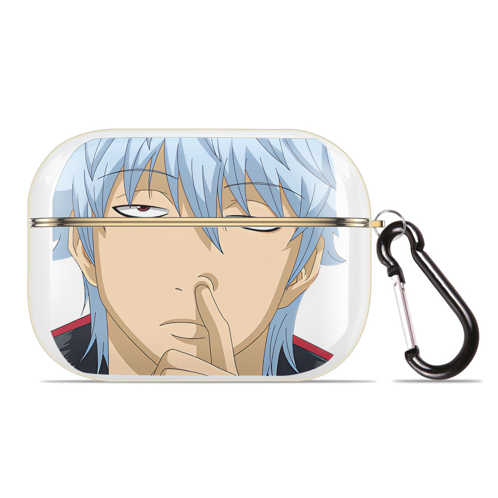 （画像用） ぎんたま 坂田銀時（さかたぎんとき） 神楽 志村新八（しむら しんぱち） GINTAMA Sakata Gintoki Kagura Shimura Shinpachi 【AirPods Pro用】ハードシェル保護ケース｜耐衝撃・防指紋・カラビナ付き商品仕様