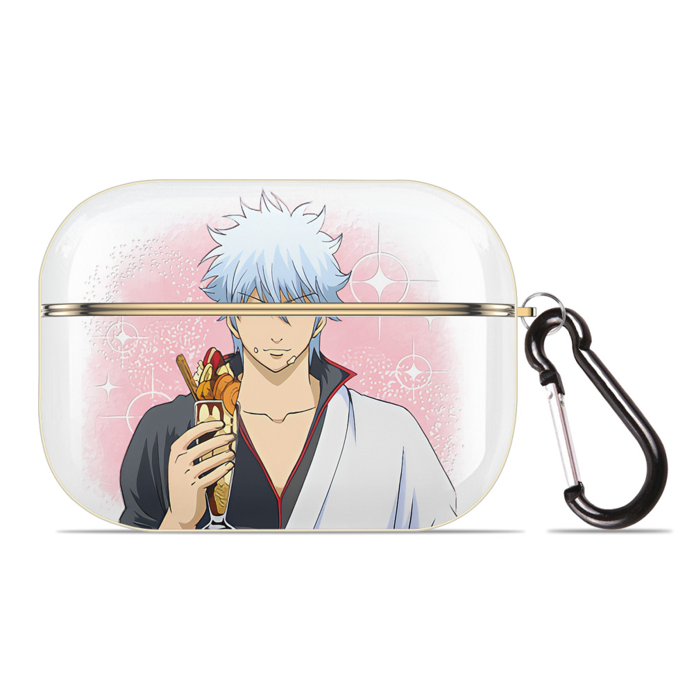 （画像用） ぎんたま 坂田銀時（さかたぎんとき） 神楽 志村新八（しむら しんぱち） GINTAMA Sakata Gintoki Kagura Shimura Shinpachi 【AirPods Pro用】ハードシェル保護ケース｜耐衝撃・防指紋・カラビナ付き商品仕様