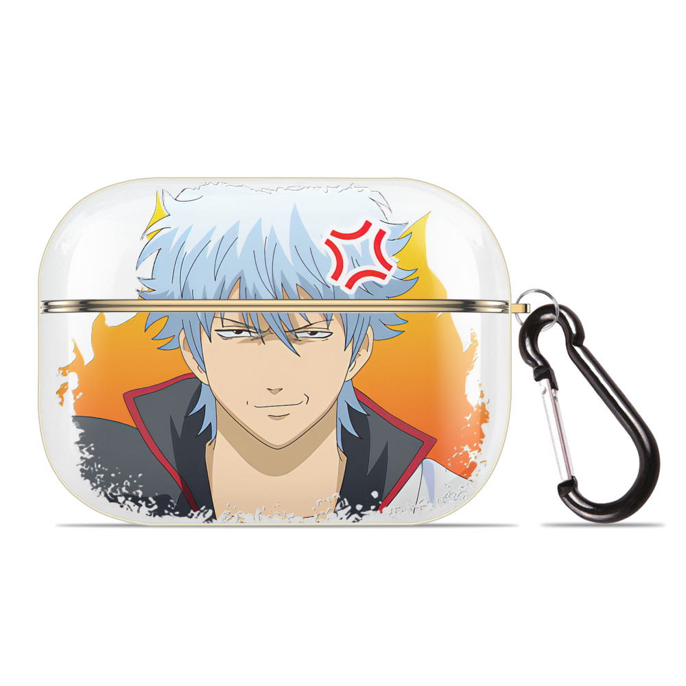 （画像用） ぎんたま 坂田銀時（さかたぎんとき） 神楽 志村新八（しむら しんぱち） GINTAMA Sakata Gintoki Kagura Shimura Shinpachi 【AirPods Pro用】ハードシェル保護ケース｜耐衝撃・防指紋・カラビナ付き商品仕様