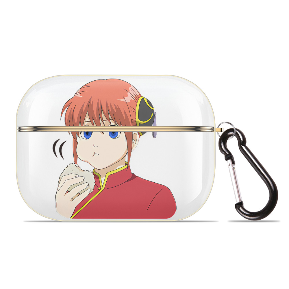（画像用） ぎんたま 坂田銀時（さかたぎんとき） 神楽 志村新八（しむら しんぱち） GINTAMA Sakata Gintoki Kagura Shimura Shinpachi 【AirPods Pro用】ハードシェル保護ケース｜耐衝撃・防指紋・カラビナ付き商品仕様