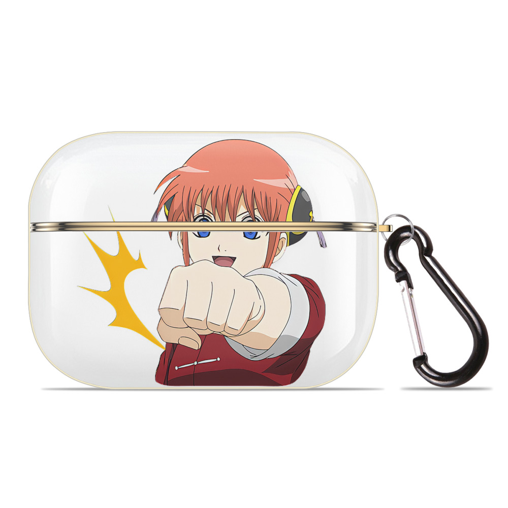 （画像用） ぎんたま 坂田銀時（さかたぎんとき） 神楽 志村新八（しむら しんぱち） GINTAMA Sakata Gintoki Kagura Shimura Shinpachi 【AirPods Pro用】ハードシェル保護ケース｜耐衝撃・防指紋・カラビナ付き商品仕様