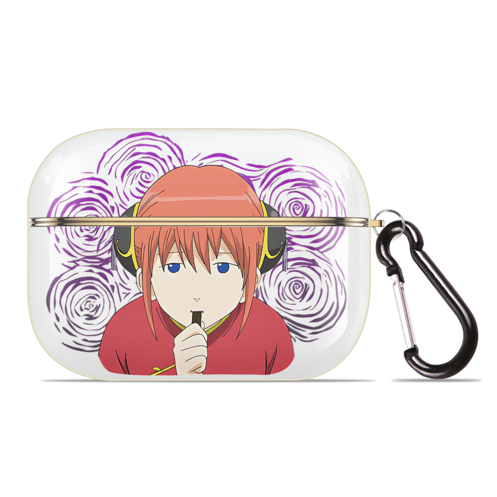 （画像用） ぎんたま 坂田銀時（さかたぎんとき） 神楽 志村新八（しむら しんぱち） GINTAMA Sakata Gintoki Kagura Shimura Shinpachi 【AirPods Pro用】ハードシェル保護ケース｜耐衝撃・防指紋・カラビナ付き商品仕様