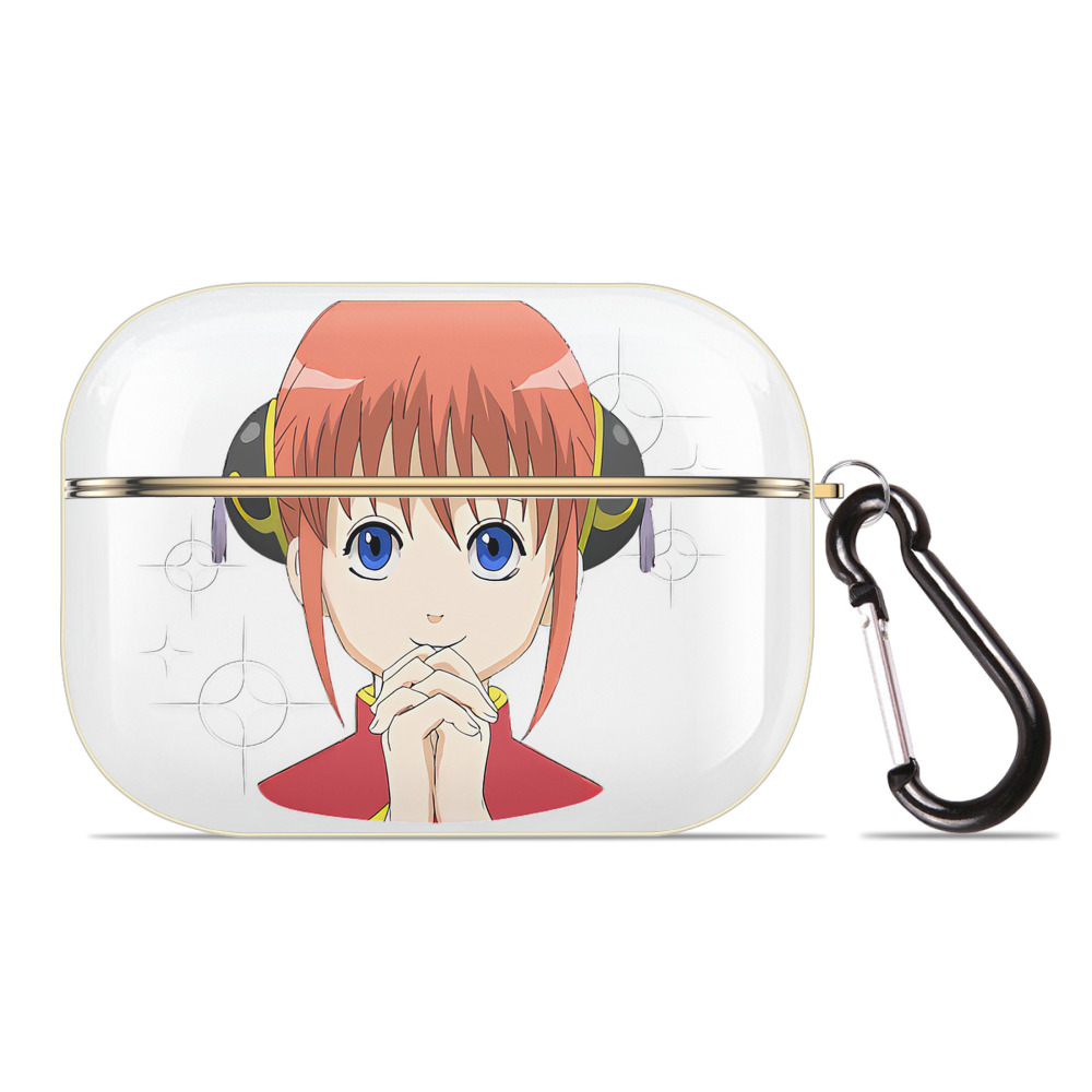 （画像用） ぎんたま 坂田銀時（さかたぎんとき） 神楽 志村新八（しむら しんぱち） GINTAMA Sakata Gintoki Kagura Shimura Shinpachi 【AirPods Pro用】ハードシェル保護ケース｜耐衝撃・防指紋・カラビナ付き商品仕様