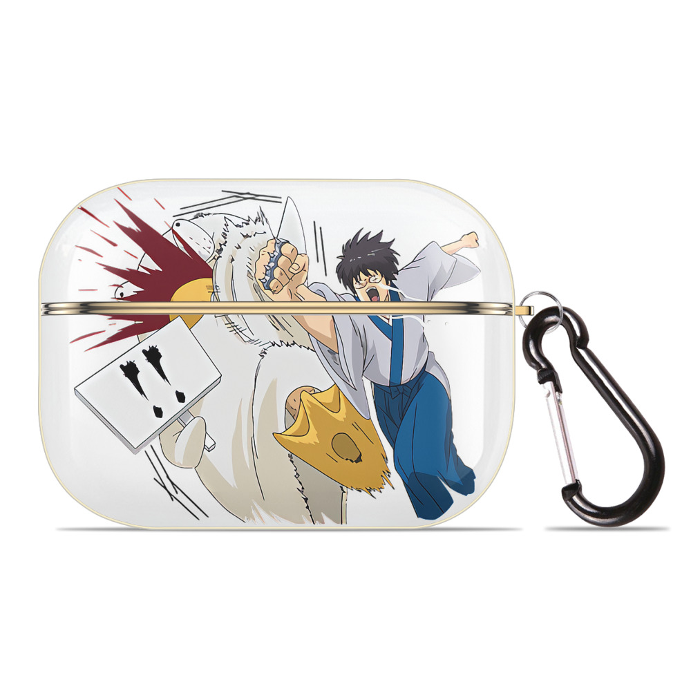 （画像用） ぎんたま 坂田銀時（さかたぎんとき） 神楽 志村新八（しむら しんぱち） GINTAMA Sakata Gintoki Kagura Shimura Shinpachi 【AirPods Pro用】ハードシェル保護ケース｜耐衝撃・防指紋・カラビナ付き商品仕様