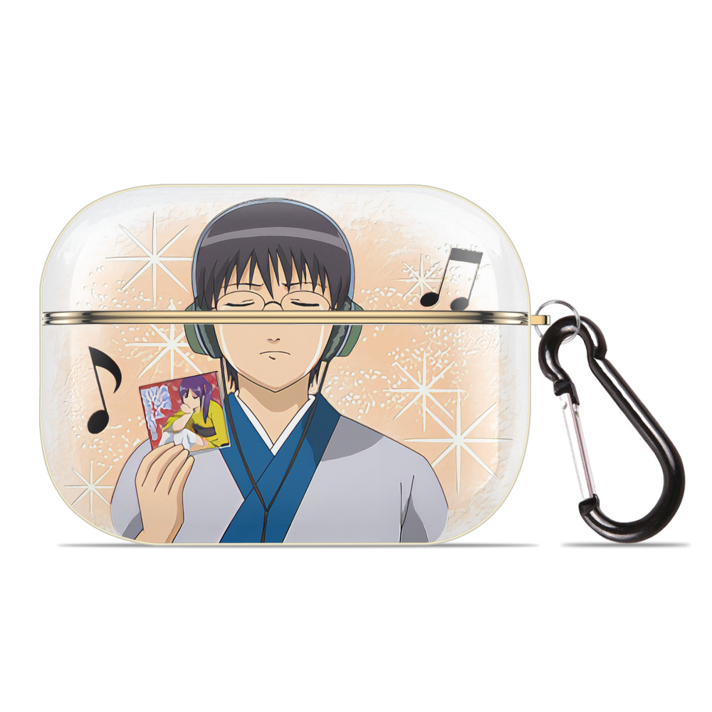 （画像用） ぎんたま 坂田銀時（さかたぎんとき） 神楽 志村新八（しむら しんぱち） GINTAMA Sakata Gintoki Kagura Shimura Shinpachi 【AirPods Pro用】ハードシェル保護ケース｜耐衝撃・防指紋・カラビナ付き商品仕様