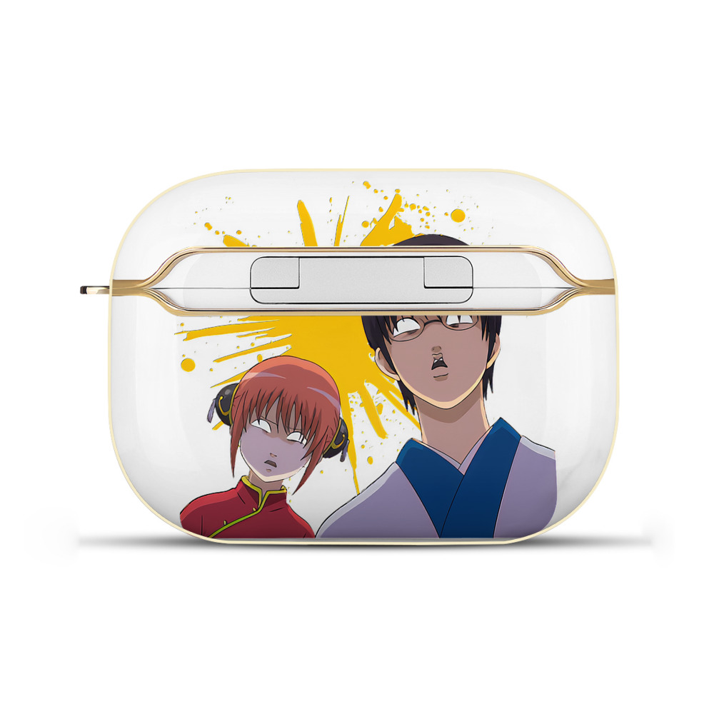 （画像用） ぎんたま 坂田銀時（さかたぎんとき） 神楽 志村新八（しむら しんぱち） GINTAMA Sakata Gintoki Kagura Shimura Shinpachi 【AirPods Pro用】ハードシェル保護ケース｜耐衝撃・防指紋・カラビナ付き商品仕様