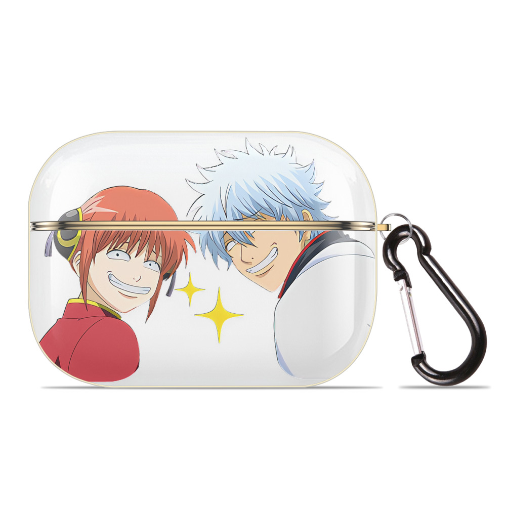 （画像用） ぎんたま 坂田銀時（さかたぎんとき） 神楽 志村新八（しむら しんぱち） GINTAMA Sakata Gintoki Kagura Shimura Shinpachi 【AirPods Pro用】ハードシェル保護ケース｜耐衝撃・防指紋・カラビナ付き商品仕様