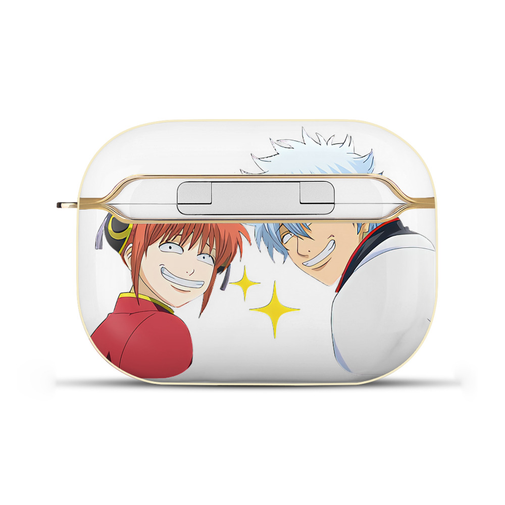 （画像用） ぎんたま 坂田銀時（さかたぎんとき） 神楽 志村新八（しむら しんぱち） GINTAMA Sakata Gintoki Kagura Shimura Shinpachi 【AirPods Pro用】ハードシェル保護ケース｜耐衝撃・防指紋・カラビナ付き商品仕様
