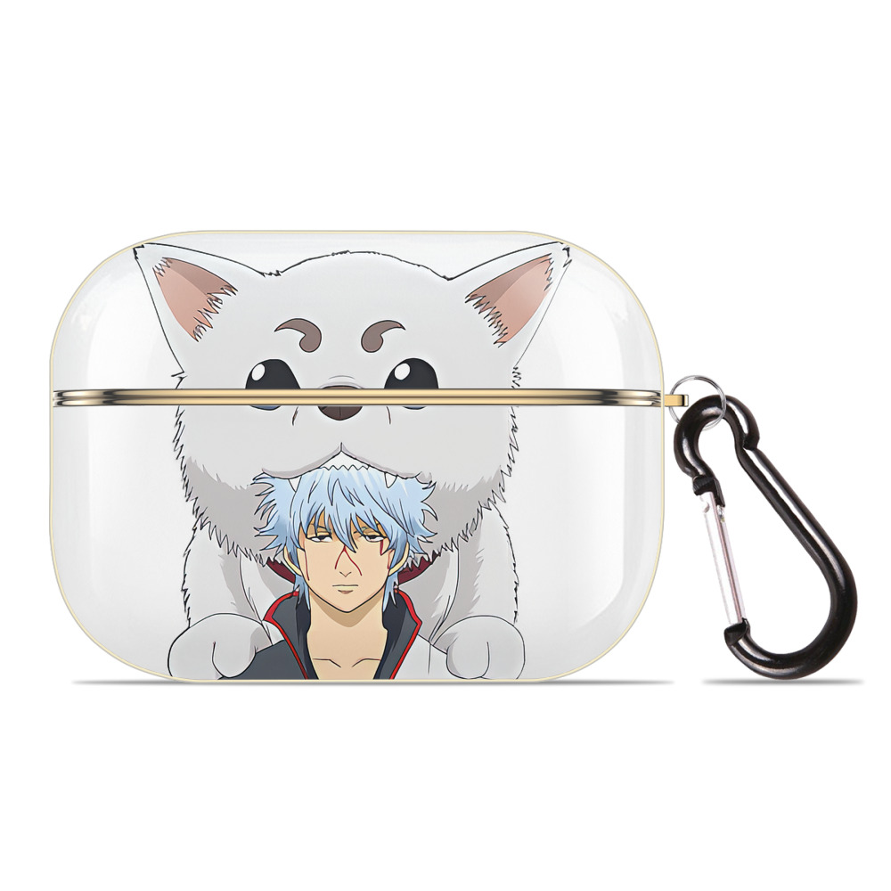 （画像用） ぎんたま 坂田銀時（さかたぎんとき） 神楽 志村新八（しむら しんぱち） GINTAMA Sakata Gintoki Kagura Shimura Shinpachi 【AirPods Pro用】ハードシェル保護ケース｜耐衝撃・防指紋・カラビナ付き商品仕様