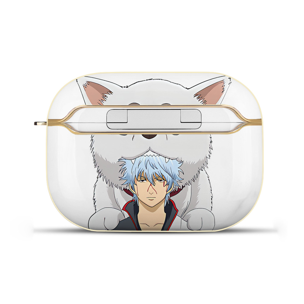 （画像用） ぎんたま 坂田銀時（さかたぎんとき） 神楽 志村新八（しむら しんぱち） GINTAMA Sakata Gintoki Kagura Shimura Shinpachi 【AirPods Pro用】ハードシェル保護ケース｜耐衝撃・防指紋・カラビナ付き商品仕様
