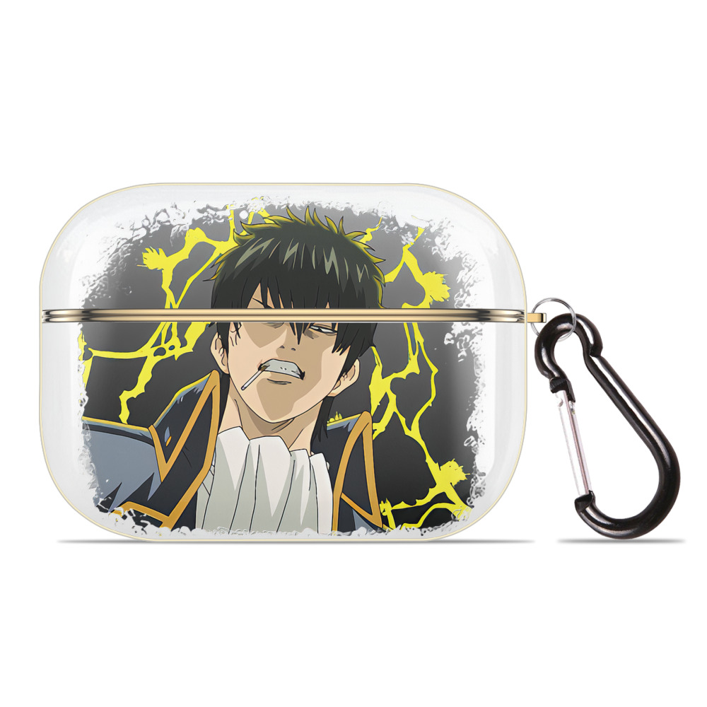 （画像用） ぎんたま 坂田銀時（さかたぎんとき） 神楽 志村新八（しむら しんぱち） GINTAMA Sakata Gintoki Kagura Shimura Shinpachi 【AirPods Pro用】ハードシェル保護ケース｜耐衝撃・防指紋・カラビナ付き商品仕様