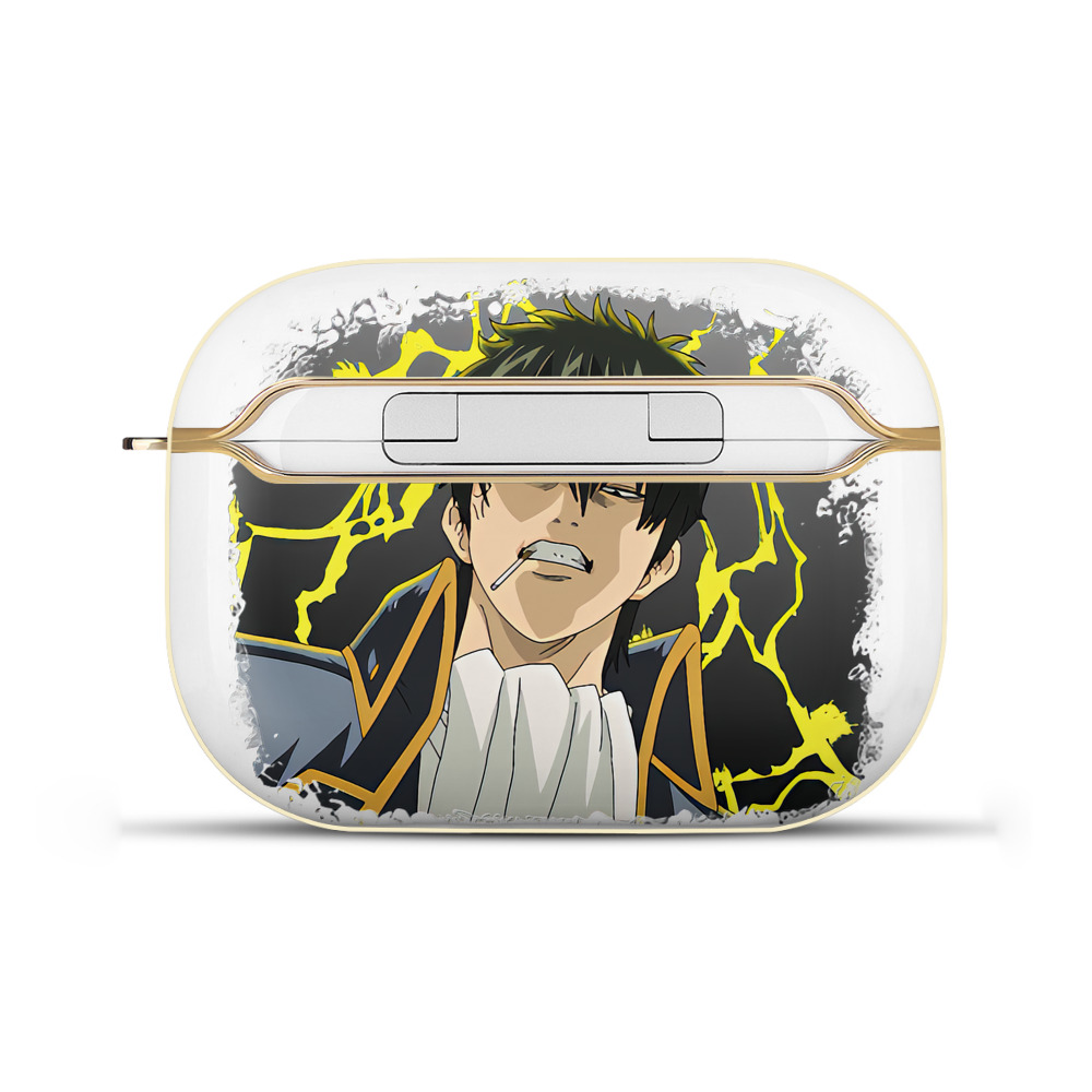 （画像用） ぎんたま 坂田銀時（さかたぎんとき） 神楽 志村新八（しむら しんぱち） GINTAMA Sakata Gintoki Kagura Shimura Shinpachi 【AirPods Pro用】ハードシェル保護ケース｜耐衝撃・防指紋・カラビナ付き商品仕様