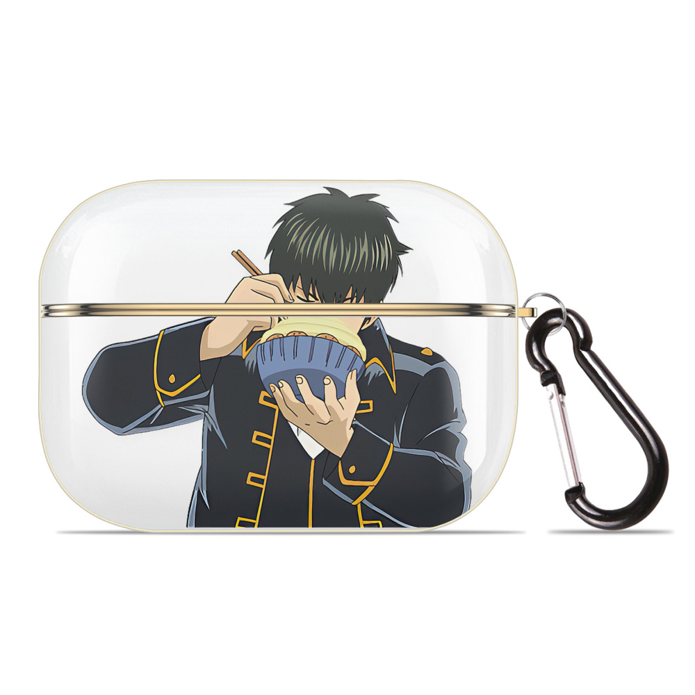 （画像用） ぎんたま 坂田銀時（さかたぎんとき） 神楽 志村新八（しむら しんぱち） GINTAMA Sakata Gintoki Kagura Shimura Shinpachi 【AirPods Pro用】ハードシェル保護ケース｜耐衝撃・防指紋・カラビナ付き商品仕様