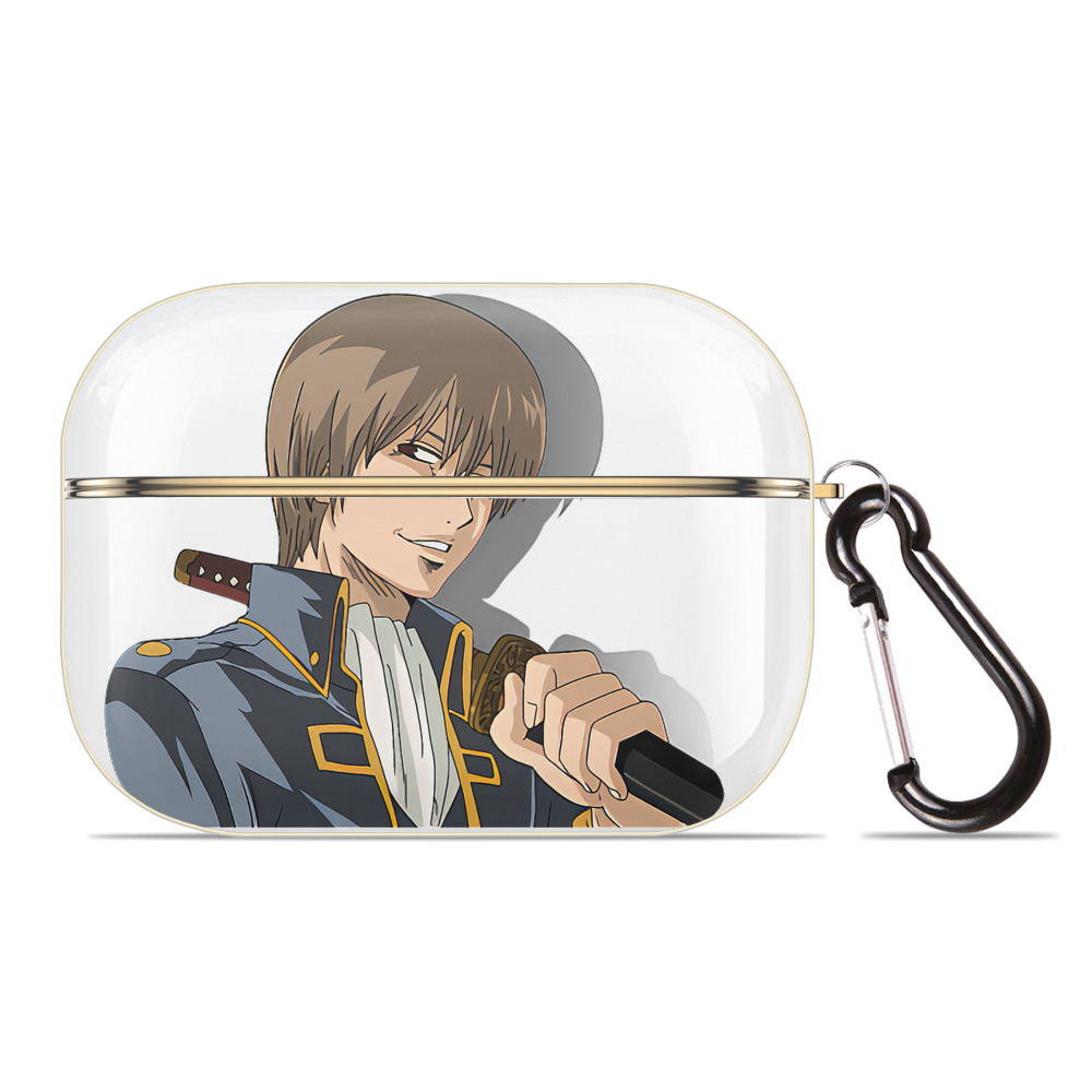 （画像用） ぎんたま 坂田銀時（さかたぎんとき） 神楽 志村新八（しむら しんぱち） GINTAMA Sakata Gintoki Kagura Shimura Shinpachi 【AirPods Pro用】ハードシェル保護ケース｜耐衝撃・防指紋・カラビナ付き商品仕様