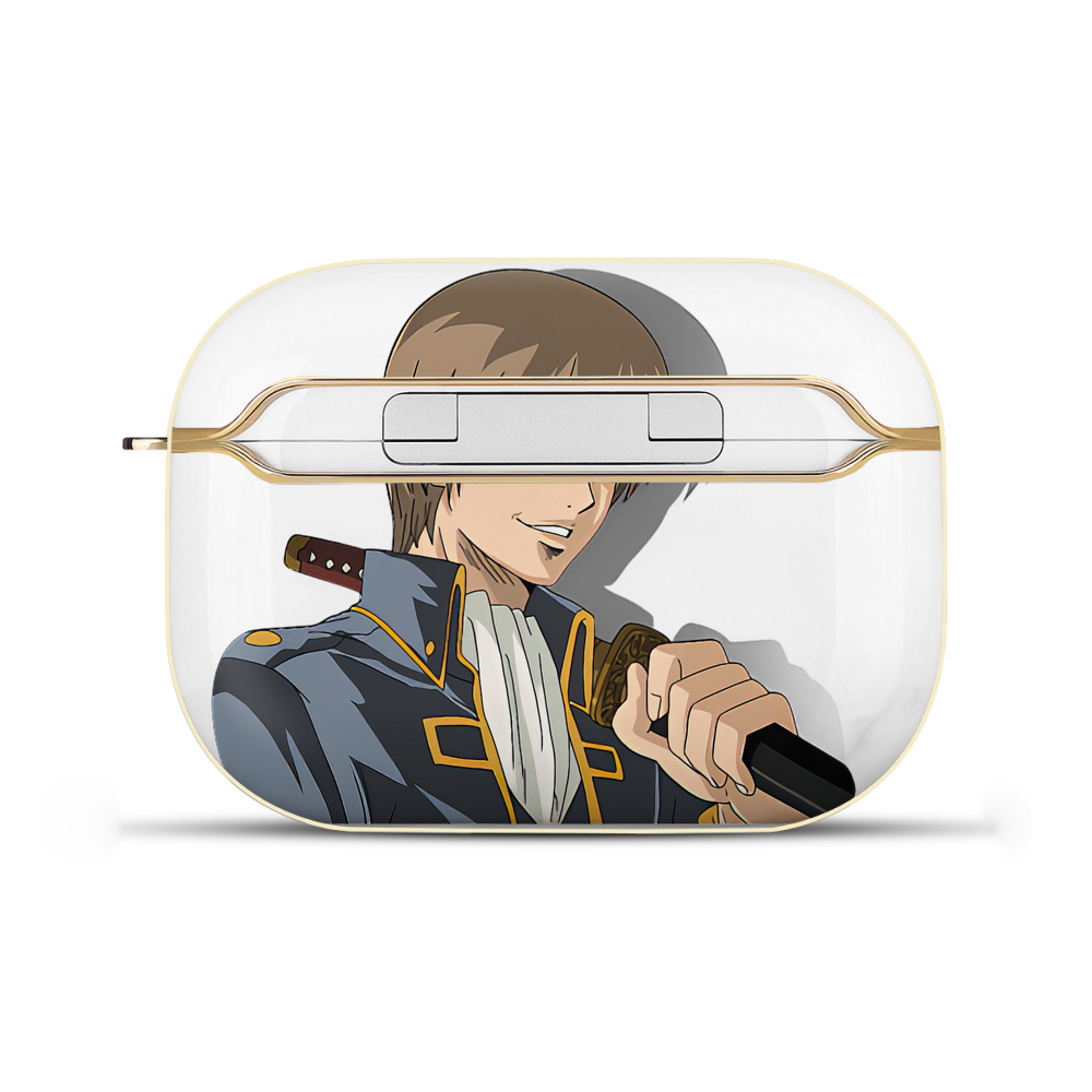 （画像用） ぎんたま 坂田銀時（さかたぎんとき） 神楽 志村新八（しむら しんぱち） GINTAMA Sakata Gintoki Kagura Shimura Shinpachi 【AirPods Pro用】ハードシェル保護ケース｜耐衝撃・防指紋・カラビナ付き商品仕様